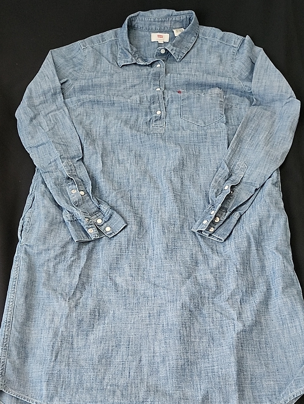 Levi's Light Wash Denim Pearl Snap Dress